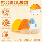 8Pcs Halloween Kitchen Sponges Water Absorbing Wood Pulp Sponges Cute Ghost Pumpkin Corn Spider Web Dish Washing Sponge for Kitchen Bathroom Home Cleaning - Image 3
