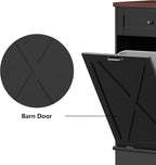 Betterhood Tilt Out Trash Cabinet 10 Gallon Wooden Free Standing Laundry Sorter - Image 6