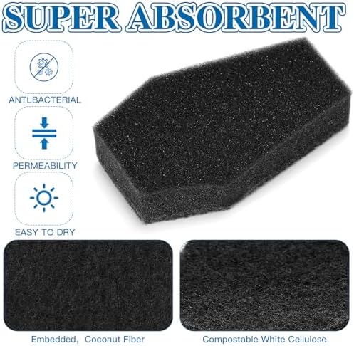 Tioncy 12 Pack Halloween Coffin Kitchen Sponges, Black