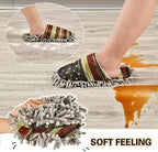 Fisyme Mop Slippers Soft Washable Microfiber Super Chenille Mopping House Home Shoes Mop Slippers for Floor Cleaning
