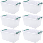 Xyskin 6-Pack 20 Quart Plastic Storage Boxes, Latching Storage Bin Box - Image 5
