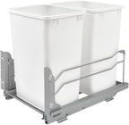 Rev-A-Shelf Double Trash Can Under Kitchen Cabinets Pullout, 35 Quart 8.75 by Rev-A-Shelf