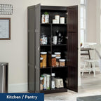 Sauder Storage Cabinet/ Pantry cabinets, 29.61 " x D: 16.02 " x H: 71.50", Cinnamon Cherry finish