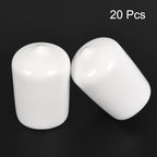 uxcell 20pcs Rubber End Caps 20mm ID Vinyl Round End Cap Cover Screw Thread - Image 2