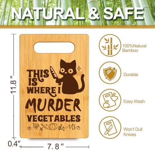 Funny Black Cat Cutting Board Gifts for Cat Lovers, Halloween Kitchen Decor