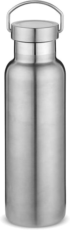 Neihepal Silver Stainless Steel Water Bottles, 20 Ounce Vacuum Insulated Double by Neihepal