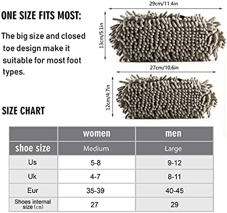 Fisyme Mop Slippers Soft Washable Microfiber Super Chenille Mopping House Home Shoes Mop Slippers for Floor Cleaning