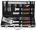 Grilljoy BBQ Accessories Grill Tools Set - 22PCS Stainless Steel Barbecue Grill Accessories for Outdoor Grill with Black Aluminum Case - Christmas Grilling Gifts for Men & Dad -Grill Tools Kit by grilljoy