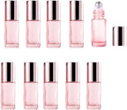 10 Pack Glass Essential Oil Roller Bottle, 10ml Pink GlassRoller Bottles - Image 5