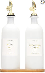 HOMCDALY Olive Oil Dispenser for Kitchen, 16oz Glass Oil Bottles by HOME