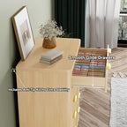 Fluted 47" Tall Dresser for Bedroom with 5 Drawers, Modern Chest of Drawers with Metal Handle & Deep Storage, Wood Closet Clothes Storage Organizer for Living Room & Hallway, Natural Oak Dresser