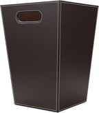 KINGFOM Classic Pu Leather Trash Can Wastebasket, Garbage Container Bin - Image 6