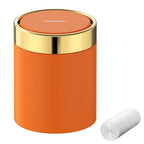 Mini Trash Can with Lid, Desktop Small Trash Can Recycling Bin Cute Metal by Mbillion