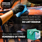 MW Pro Microfiber Cleaning Cloth | Green | Size 16" x 16" | All Purpose - Image 4