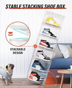 KDOR Shoe Box for sneakers，Closet, hat Clear Plastic Stackable 10 Pack Sneaker - Image 4