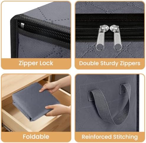 Fab totes 6 Pack Storage Bags for Clothes Blanket Storage Bins with Lids