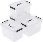 4 Packs 20 L Clear Plastic Storage Bins, Stackable Organizer Containers - Image 7