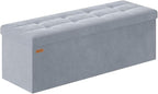 Folding Storage Ottoman, Velvet Storage Bench, Removable Divider, by Liveinacomfortablehome
