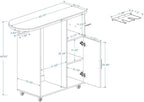 Rolling Ironing Board with Storage Cabinet, Ironing Table with Heat-Resistant - Image 7
