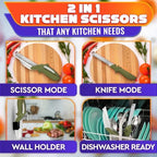 2 in 1 Kitchen Scissors for Food with Cutting Board, Safety Lock - Image 4