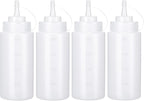 Condiment Squeeze Bottles Ketchup Dispenser, 4 Pack 16oz Squeeze Bottles by Katfort
