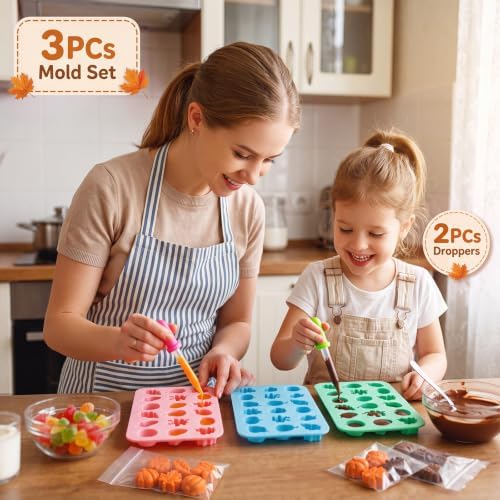 Sliner 3 Packs Fall Silicone Candy Molds