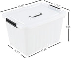 Bringer 4-Pack Clear Plastic Latching Storage Box, 18 L Storage Bin - Image 3