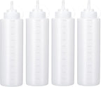 Condiment Squeeze Bottles Ketchup Dispenser, 4 Pack 32oz Squeeze Bottles by Katfort