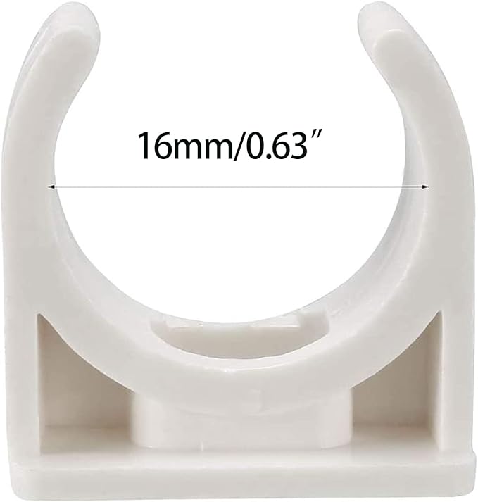 100 Pcs U-Shaped PVC Water 16mm Pipe Clamps Clips, U-Shaped Buckles Fit - Image 3