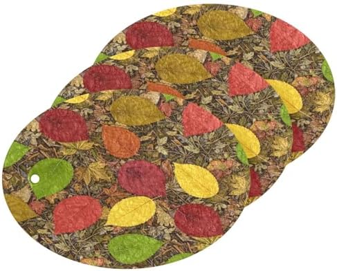 Autumn Colorful Leaves Dish Scrub Sponges Kitchen Fall Non Scratch Reusable Compressed Cellulose Sponge Hanging for Household Cleaning Washing Dishes Pots and Pans 3 Pack by KOCOART