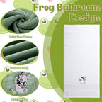 Breling 3 Pcs Frog Hand Towels for Bathroom 100% Cotton Embroidered