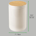 mDesign Plastic Round Trash Can Small Wastebasket - Image 7