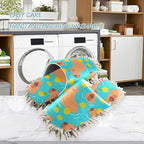 Fisyme Mop Slippers Soft Washable Microfiber Super Chenille Mopping House Home Shoes Mop Slippers for Floor Cleaning