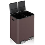 16 Gal Dual Trash Can, Stainless Steel Kitchen Garbage Bin, Recycle Dustbin - Image 9
