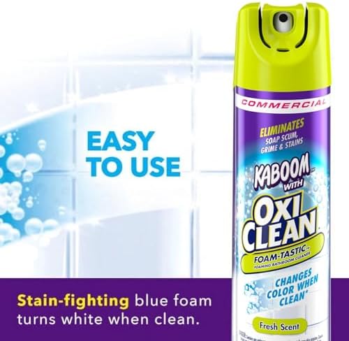 Kaboom 5703700071CT Foamtastic Bathroom Cleaner, Fresh Scent, 19 oz Spray Can, 8/Carton