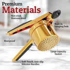 PriorityChef Large 15oz Potato Ricer, Heavy Duty Stainless Steel Potato Masher and Ricer Kitchen Tool, Press and Mash Kitchen Gadget For Perfect Mashed Potatoes - Everytime, Gold and Black - Image 3