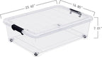 4-Pack 25L Plastic Under Bed Storage Organizer Bin Container - Image 2