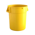 32 Gallon Yellow Round Commercial Trash Can by Krollen+Industrial