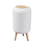 Trash Can With Lid for Bathroom, 2 Gallon/10 Liter Round Garbage Bin With Press by WanWanKa
