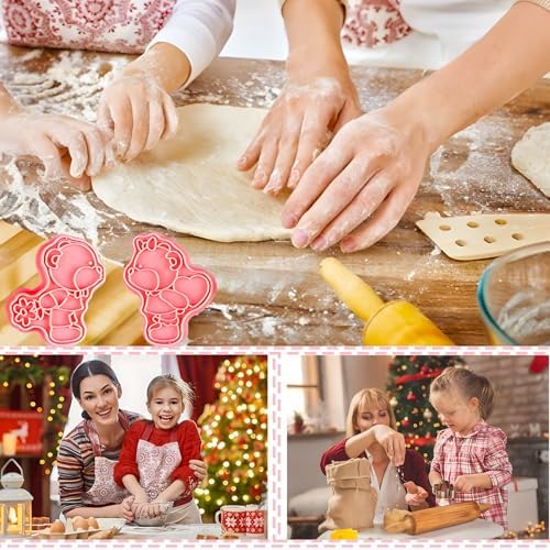 BESEK Valentine's Day Cookie Cutters: With Plunger Stamps Set, 8pcs 3D Embossing Cutters For Biscuit Fondant Cheese Baking Molds - Image 5