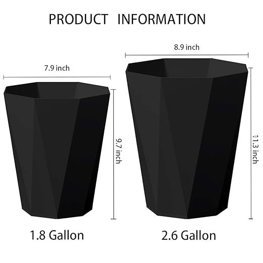 2 Pack Small Trash Can 1.8 Gallon Waste Basket Bathroom Garbage Bin - Image 4