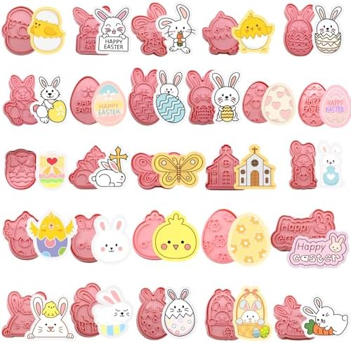 26pcs Easter Cookie Cutters Stamps Biscuit Baking Tools Embossing Cookie Molds …