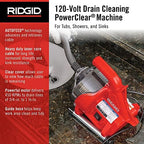 RIDGID 55808 PowerClear 120-Volt Drain Cleaning Machine Kit for Tubs, Showers, and Sinks, Drain Cleaner Machine Kit with AUTOFEED, Inner Core Cable, and Guide Hose