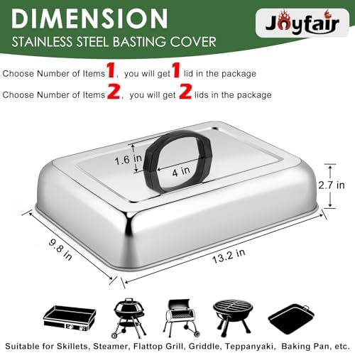 Joyfair Basting Cover Melting Dome Barbecue Tool Sets (No Vent, 2Pcs)