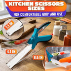 2 in 1 Kitchen Scissors for Food with Cutting Board, Safety Lock - Image 2