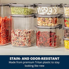 Rubbermaid Brilliance BPA-Free Food Storage Containers with Lids Airtight Kitchen and Pantry Organization Set Includes 3 Containers and Scoops Clear 16 cups