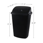 13 Gallon Black Outdoor Garbage Can - Image 2