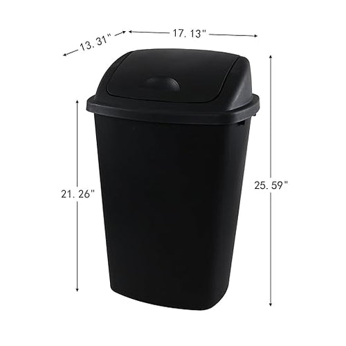 13 Gallon Black Outdoor Garbage Can - Image 2