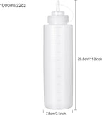 Squeeze Bottles for Sauces 2 Pack, 32 Ounce 1000ml Plastic Dressing Squirt - Image 2