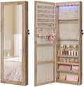 SONGMICS Jewelry Cabinet, Wall or Door Mounted Armoire, 6 LED Lights